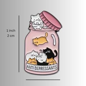 3/$12 Kitten Enamel "Antidepressants" Pin - Humor Cute Cat-lover joy Novelty